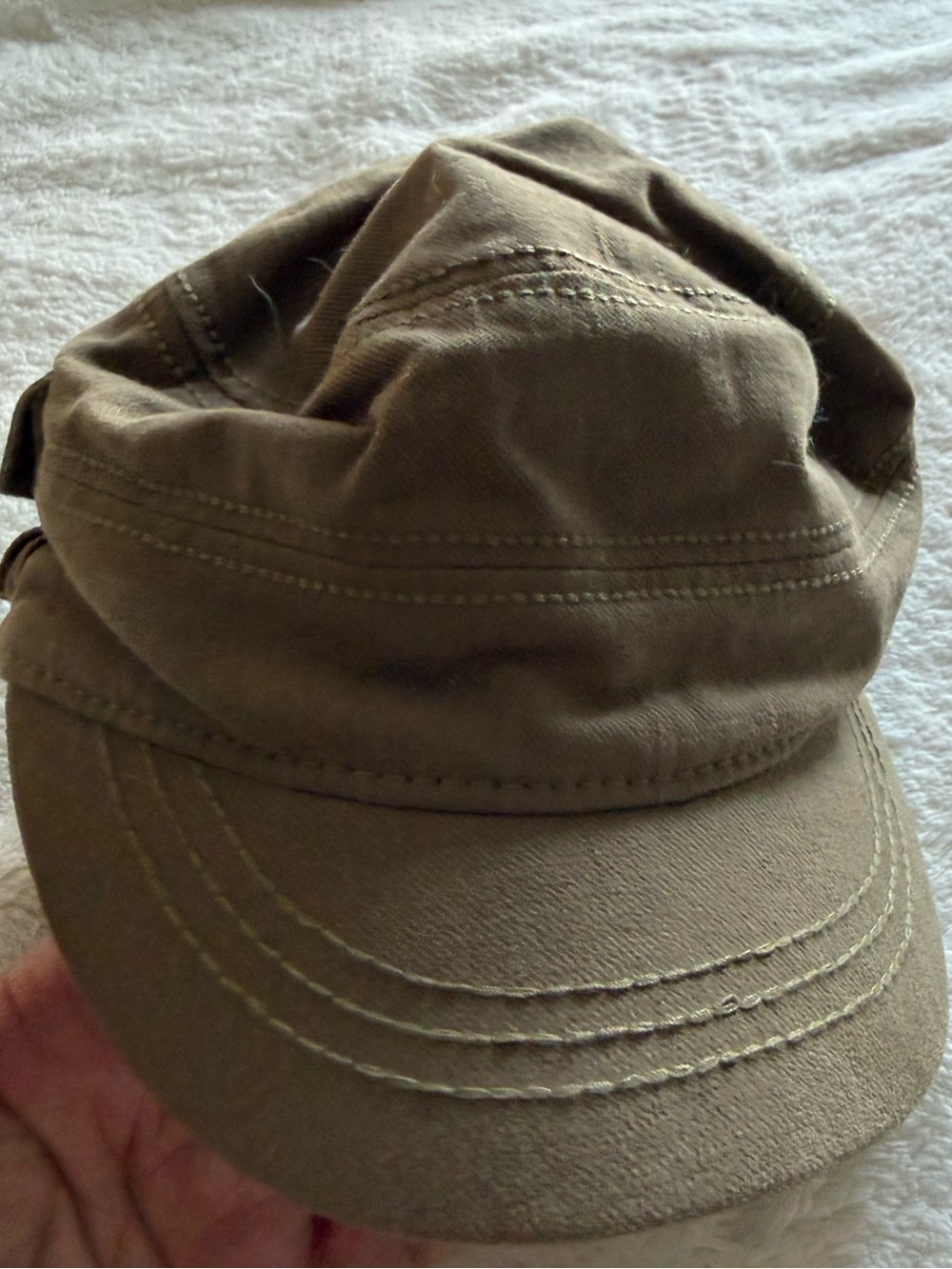 Olive Green Cotton Cadet Cap with pocket  (Unisex)